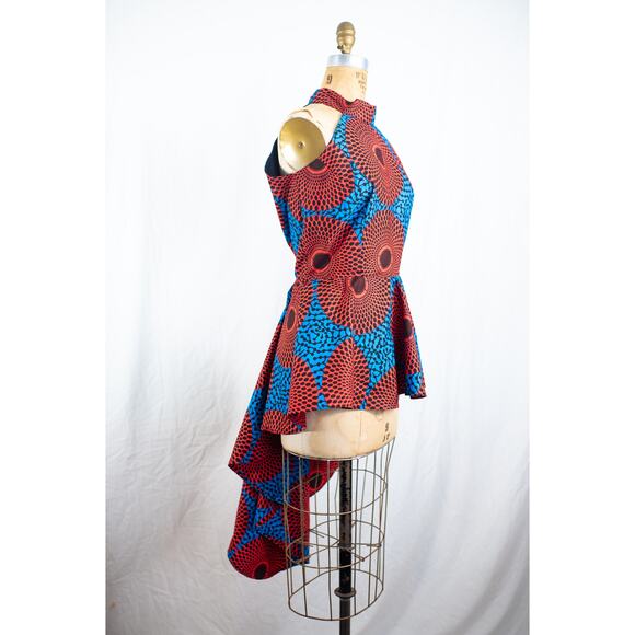 Lunik and Yan Dresses & Skirts - Colorful Boutique African Print Dress, High Low Skirt Fit and Flare Ankara, XL